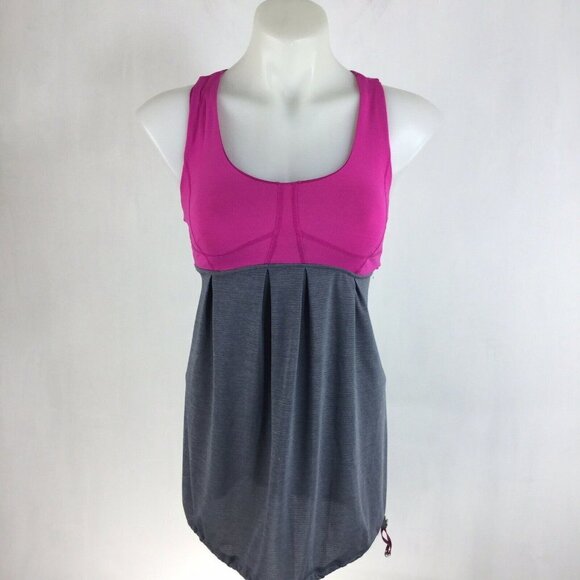 Lululemon Tank Run Your Heart Out Tank Pink Gray - Picture 1 of 6